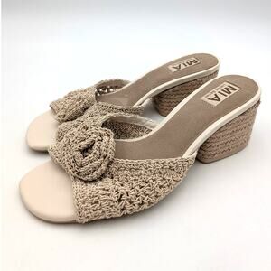 MIA Limited Edition Liana Block Heel Sandals Women's Natural Size US8M EU38.5